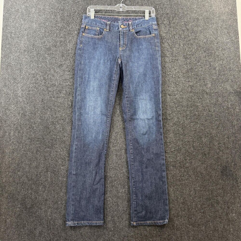 Lilly Pulitzer Jeans Women's 2 Blue Main Line Mid Rise Straight Stretch Denim